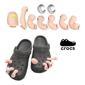 Croc clogs with two sets of fun toe charm accessories. NIB!